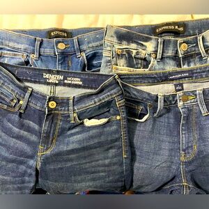 Lot of 4 SZ 4 Womens jeans Express/Levi/Calvin Klein